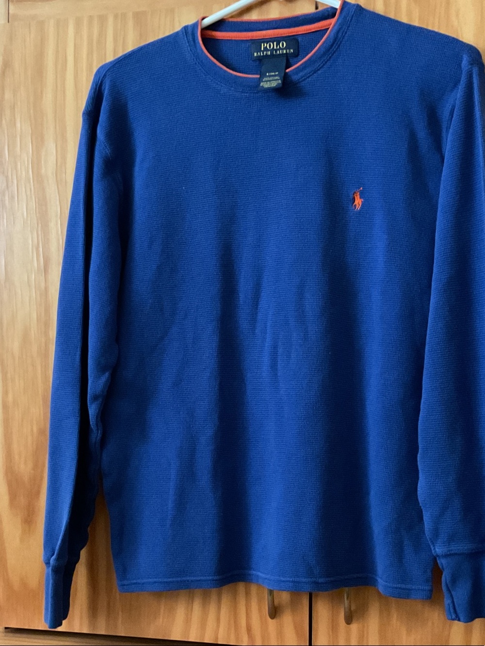 Polo by Ralph Lauren Blue Long Sleeve Crewneck with Red Pony